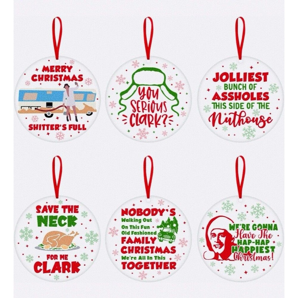National Lampoon's Christmas Vacation 6Pc Ornament Set Funny Humor Nostalgia NIP